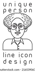 unique authentic imaginary person line icon user profile picture portrait