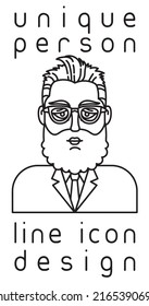 unique authentic imaginary person line icon user profile picture portrait