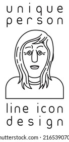 imagen de perfil de usuario de la línea de la persona imaginaria única
