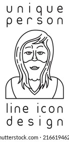 unique authentic imaginary person line icon user profile picture portrait