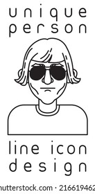 unique authentic imaginary person line icon user profile picture portrait