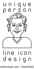 unique authentic imaginary person line icon user profile picture portrait