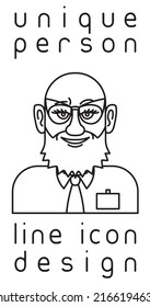 imagen de perfil de usuario de la línea de la persona imaginaria única