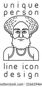unique authentic imaginary person line icon user profile picture portrait