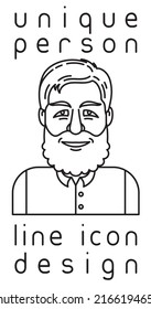 unique authentic imaginary person line icon user profile picture portrait