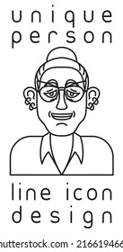 imagen de perfil de usuario de la línea de la persona imaginaria única