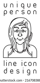 unique authentic imaginary person line icon user profile picture portrait