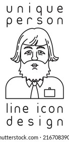 unique authentic imaginary person line icon user profile picture portrait