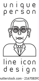 unique authentic imaginary person line icon user profile picture portrait