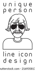 unique authentic imaginary person line icon user profile picture portrait