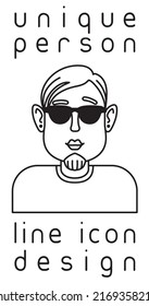 imagen de perfil de usuario de la línea de la persona imaginaria única