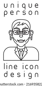 imagen de perfil de usuario de la línea de la persona imaginaria única