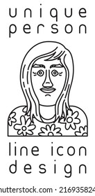 einzigartiges Bild des imaginären Personenlinienbildes des Benutzerprofils