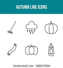 Conjunto único de iconos vectores de otoño