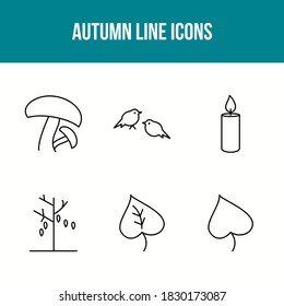 Conjunto único de iconos vectores de otoño