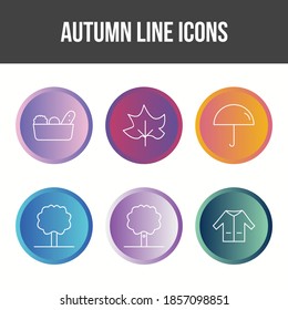 Einzigartiges Vektorsymbol-Set für Herbst