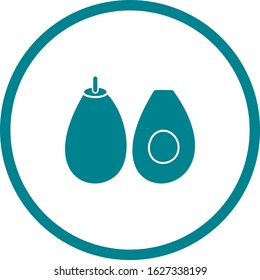 Unique avocado Vector Glyph Icon