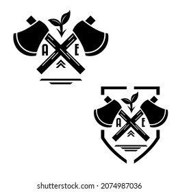 a unique ax image that can be used as a carpenter or lumberjack logo or other purposes related to axes