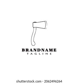 unique ax logo icon cartoon design template modern black cute illustration