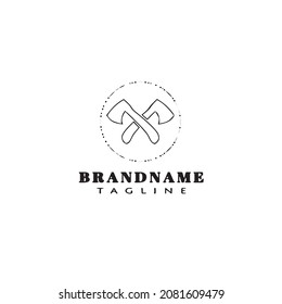 icono del logotipo de ax único caricatura plantilla linda ilustración vectorial negro moderna