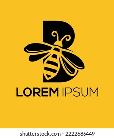diseño único del logotipo de la abeja B diseño del logotipo de la abeja B diseño del vector archivo