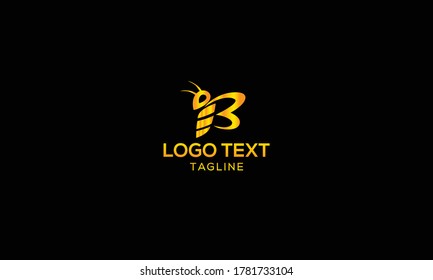 Unique B LETTER with the bee logo icon vector template