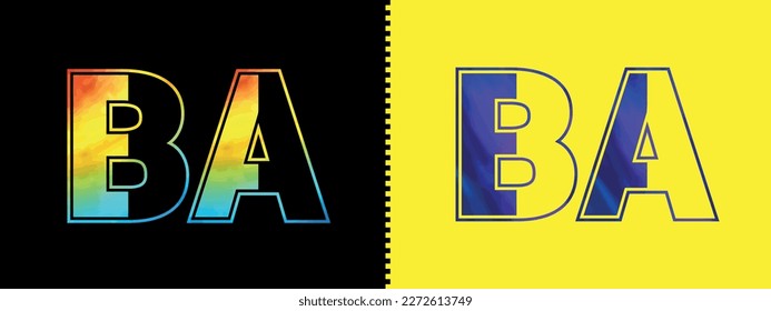 Unique BA letter logo Icon vector template. Premium stylish alphabet logo design for corporate business