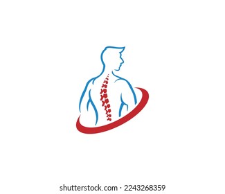 Unique backbone medical logo design. Chiropractic exclusive vector icon.