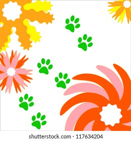 Unique background from dark blue traces of animals