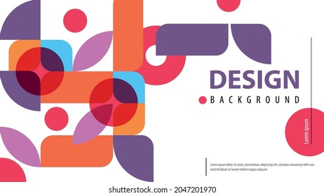 Unique background design with various geometric ornaments combined with beautiful colors