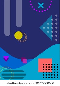 a unique background in Memphis style. combined with several shapes, gradations, color selection and lines that make the background even more perfect. very suitable as a background for pamphlets, broch