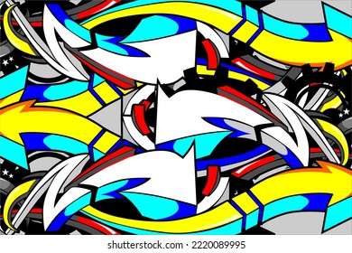 Unique background vector design with arrow and gear arrow pattern. with bright color combination.