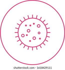 Unique Bacteria In Slide Vector Line Icon