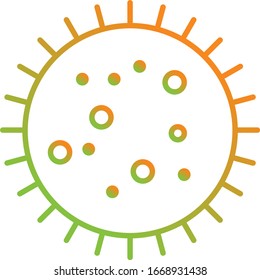 Unique Bacteria In Slide Vector Line Icon