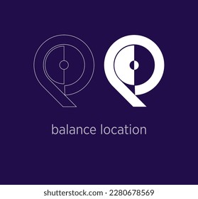 Diseño de logotipo de ubicación de balance único. Plantilla de logotipo del botón de balance. vector.