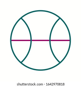 Icono de línea de vectores de bolas único
