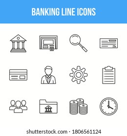 Conjunto de iconos de la línea bancaria única