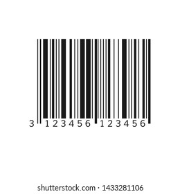 Unique bar code. Striped identification information about product. Vector illustration isolated on white background