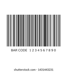 Unique bar code template. Striped identification information about product. Vector illustration isolated on white background