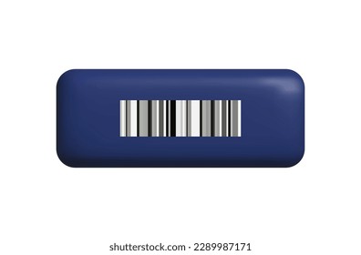 Unique barcode 3d. Tag icon, individual number, item recognition. Information scanning, digital identification system, unique data. Buy, sell, find out the price, scan a barcode, label, badge. Vector 