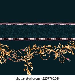 unique baroque pattern with tassels and ropes