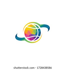 Unique basket ball logo design. Basketball club logo design template.