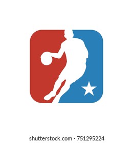 unique basket ball logo. editable. vector