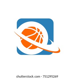 unique basket ball logo. editable. vector