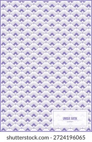 einzigartiges Batik-Muster mit japanischem Stil und hellviolett dominante Farbe
