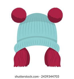 Unique beanie vector image, cute winter hat illustration