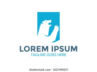 unique bear logo. vector illustration. editable
