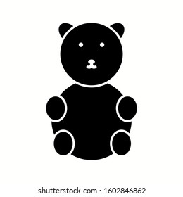 Unique Bear Vector Glyph Icon