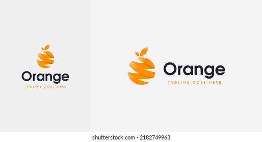 Unique and beautiful 3d orange logo