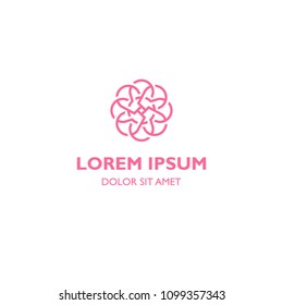 Unique beautiful flower icon logo template